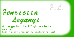 henrietta leganyi business card